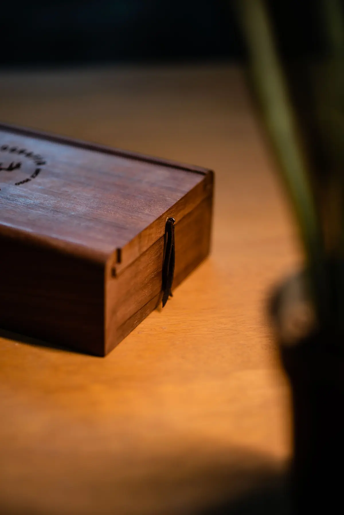 Handcrafted wooden accessory in warm side light